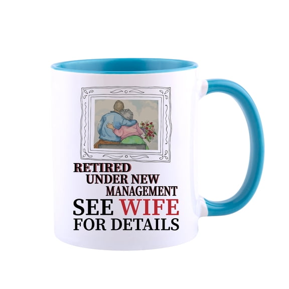 Funnil Retirement Gifts for Coworker Blue Coffee Cups Safe Ceramic Retirement Mugs for Women