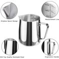thumbnail image 3 of Stainless Steel Milk Frothing Pitcher Cappuccino Pitcher Pouring Jug Espresso Cup Creamer Cup for Latte Art, 12 Ounce (350 ML),Silver, 3 of 8