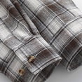thumbnail image 6 of Uaswgudfs Men's Vintage Plaid Button Down Long Sleeve Shirt Casual Loose Fit Top, Retro Shirt, Fall Winter Outfit Brown 3XL, 6 of 9