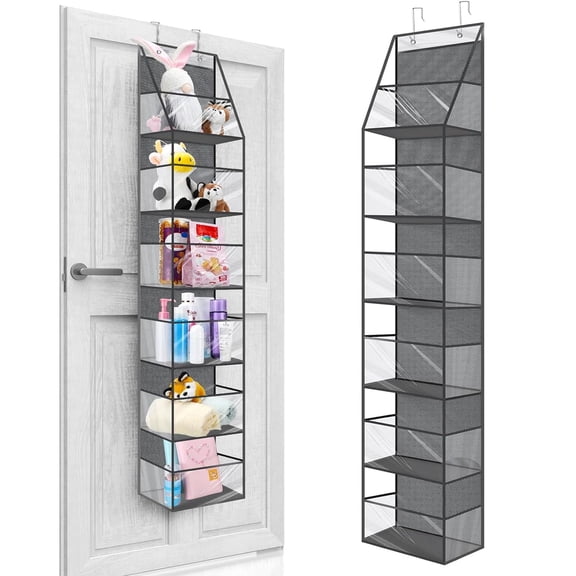Jowenia Over the Door Hanging Organizer with 6 Large Clear Pockets for Bathroom Bedroom Closet