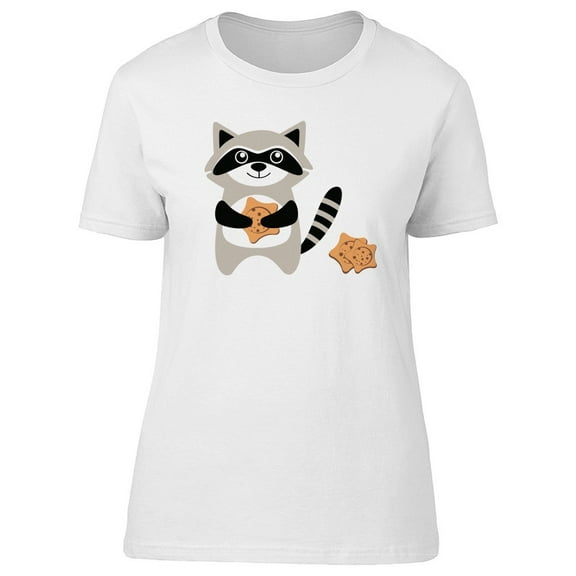 Raccoon Eating Cookies Tee Women's -Image by Shutterstock