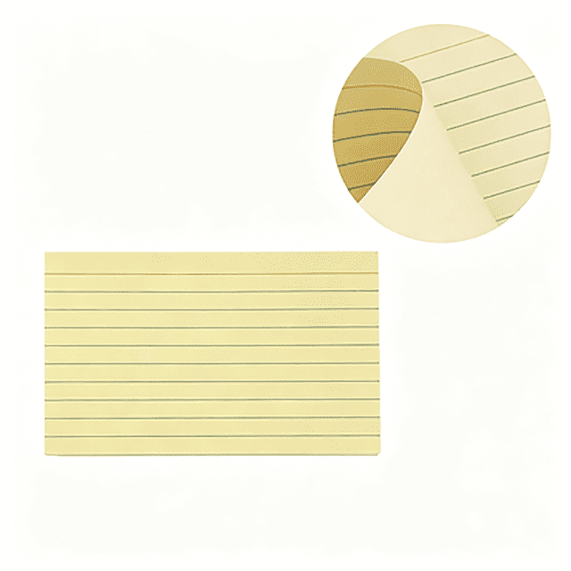 50 Sheets 3X5 Ruled Colored Index Cards, Flash Cards Lined Study Note Cards Color Coded Cards,Thick No Bleed Smooth Writing Durable Easy Organization Cards for Office Study Work Daily Use(Yellow)