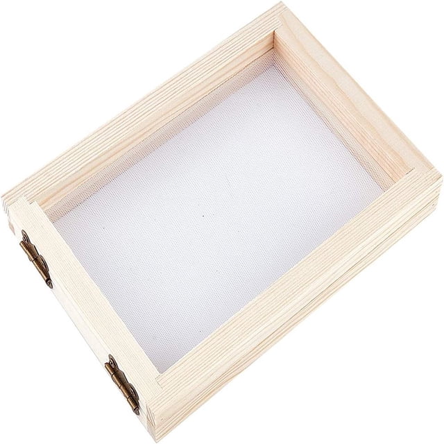Wooden Paper Making Papermaking Mould Frame Screen Large Tools for Handcraft DIY Paper Craft 7.09x5x0.91 inch