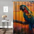 thumbnail image 2 of Orinice Abstract watercolor parrot shower curtain, oil painting tropical forest colorful bird macaw parrot bathroom 60x72, 2 of 7