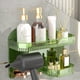 thumbnail image 4 of Estante de almacenamiento para baño Montaje en pared Plástico engrosado Instalación no perforante | Estante organizador para baño | Verde | Barandilla elevada | Diseño de particiones | 1 pieza |, 4 of 8