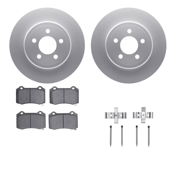 Dynamic Friction Company Rear Geospec Brake Rotors with 5000 Advanced Brake Pads includes Hardware 4512-39050