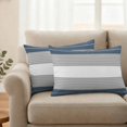 thumbnail image 2 of Haze Blue Grey Stripe Outdoor Waterproof Pillow Covers, Modern Art Horizontal Striped Decorative Rectangle Throw Pillowcase Sofa Cushion Sham for Patio/Couch/Chair, 20"x12" 2 Pack, 2 of 8