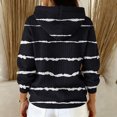 thumbnail image 6 of Women's Fashion Casual Striped Print Pullover Long-Sleeve Hooded Sweatshirt, Classic Fall Winter Wear with Soft Material and Stylish Design for Everyday Use,Black,L, 6 of 6