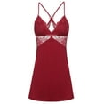 thumbnail image 2 of Avidlove Women Lingerie Lace Chemise Sleepwear Sexy Lingerie Nightgown (Dark Red XL), 2 of 7