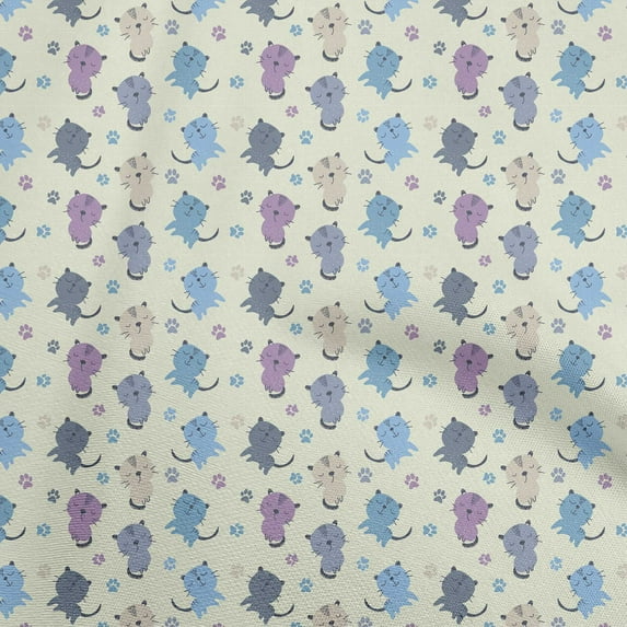 oneOone Rayon Light Yellow Fabric Floral & Puppies Dress Material Fabric Print Fabric By The Yard 56 Inch Wide