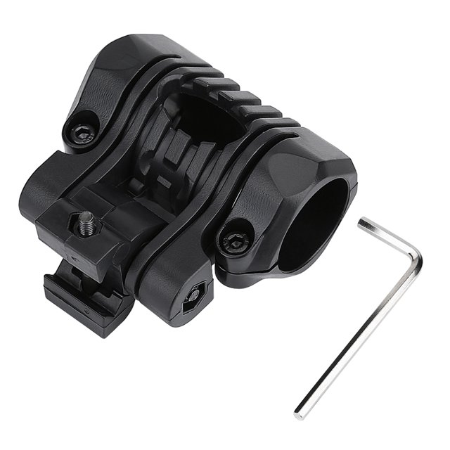 Accesorio de montaje con clip de abrazadera de linterna de liberación rápida de plástico para casco rápido (negro)