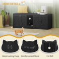 thumbnail image 3 of 55 Inch  Litter Box Enclosure with Hidden Storage and USB Ports for 2 Cats, Black Farmhouse Style Wooden Cabinet, 3 of 8