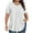 White, variant on cocolona Womens Plus Size Summer Tops Crew Neck Short Sleeve Front Pleated T-shirts Casual Loose Gradient Color Tees Blouse