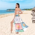 thumbnail image 6 of FORMRS Womens Long Sarong Beach Wrap Semi-Sheer Bikini Skirt Bathing Swimsuit Cover Up, Daisy Mosaic, 6 of 7
