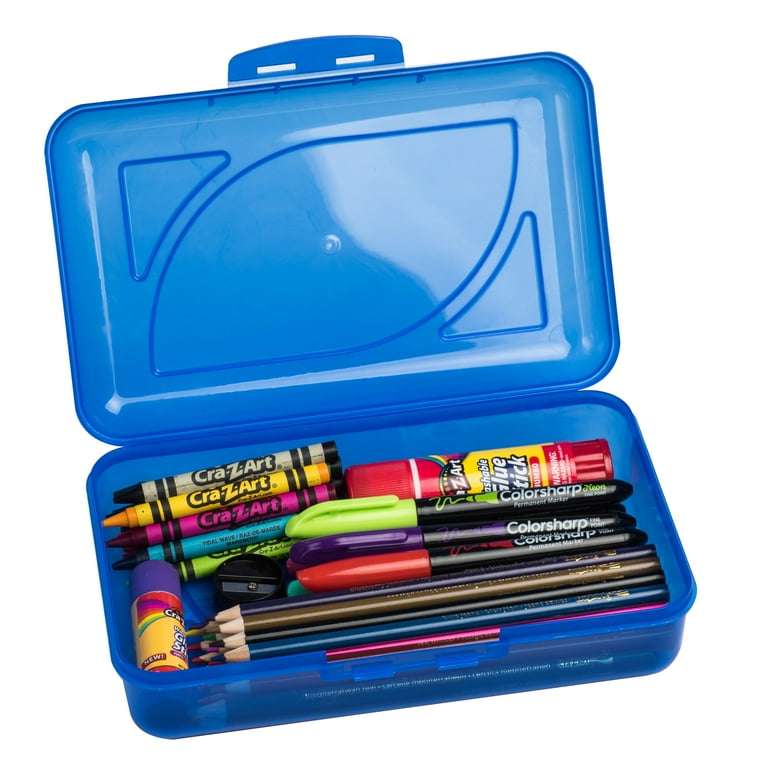 Cra-Z-Art School Quality Stackable Pencil Box Case, Cobalt