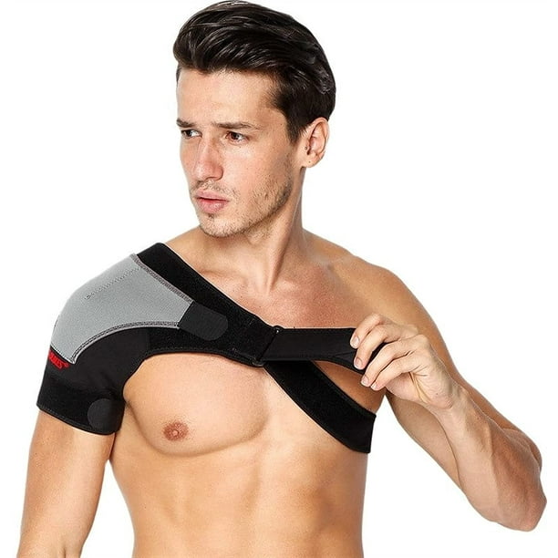 Shoulder Protector, Single Shoulder Support Back Brace Guard Strap Wrap  Belt Band Pads Black Bandage Men&Women for Relieve Shoulders Pain (Color :  Right Shoulder) 