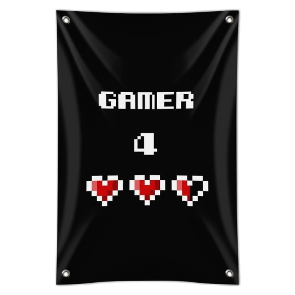 Gamer 4 Life for Pixel Hearts Geek Home Business Office Sign