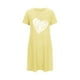 thumbnail image 4 of Camisón corto extragrande para mujer, estampado, cuello redondo y manga corta, de poliéster., 4 of 4