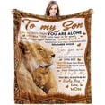 thumbnail image 1 of LHSHID Son Gifts from Mom Blanket Gifts for Son from Mom Son Blanket from Mom to My Son Blanket from Mom Birthday Valentines Day Graduation for Son Him Boy Throw Bed Blanket 60x80in, 1 of 5