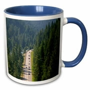3dRose State Hwy 55, Scenic Road, Smiths Ferry, Idaho - US13 DFR0930 - David R. Frazier - Two Tone Blue Mug, 11-ounce