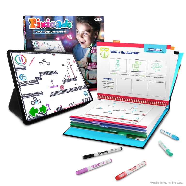 Pixicade Draw Your Own Video Game Creator Kit for Kids Ages 6+
