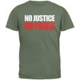thumbnail image 1 of T-Shirt Adulte Vert Militaire No Justice No Peace, 1 of 1