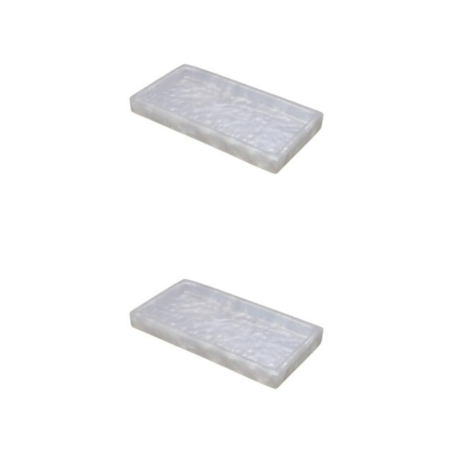 Baohd Resin Versatile Bathroom Organizer Tray With Marbled Texture Marbled Texture Desktop Storage Tray Type 2 2Set