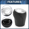 thumbnail image 5 of Unique Bargains 6 Speed Manual Gear Shift Knob, Automotive Gearbox Stick Shifter Lever Knob for Nissan Juke 2011-2013 Plastic Faux Leather Black Silver Tone, 1 Pc, 5 of 6