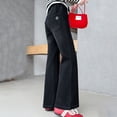 thumbnail image 3 of XIYNBAOK Black Flared Jeans Boot Cut Jeans Wide Leg Pantalones Girls 14-16 Clothes Girls Clothes Size 8-10 Teen Girl Clothes Trendy, Black 11-12 Years, 3 of 8