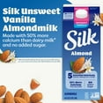 thumbnail image 4 of Silk Dairy Free, Gluten Free Unsweet Vanilla Almond Milk, Plant Based Milk Half Gallon, 64 fl oz, 4 of 15