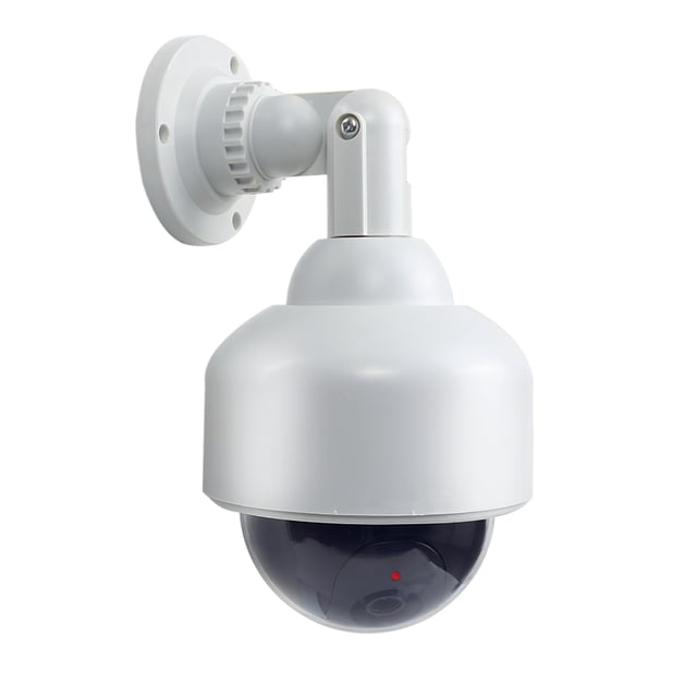 Cámara De Seguridad Simulada Monitor De Simulación Alimentado Por Batería Cámara De Bola Falsa Blanca Cámara De Vigilancia De Imitación Con Luz Led Intermitente Para Porche Al Aire Libre Jardín Patio Vogacara AF000595-00