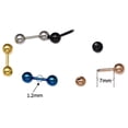 thumbnail image 6 of HEVIRGO Ear Studs Simple Wear-resistant Boys Punk Ball Barbell Earrings for Dating Stainless Steel Gold, 6 of 8