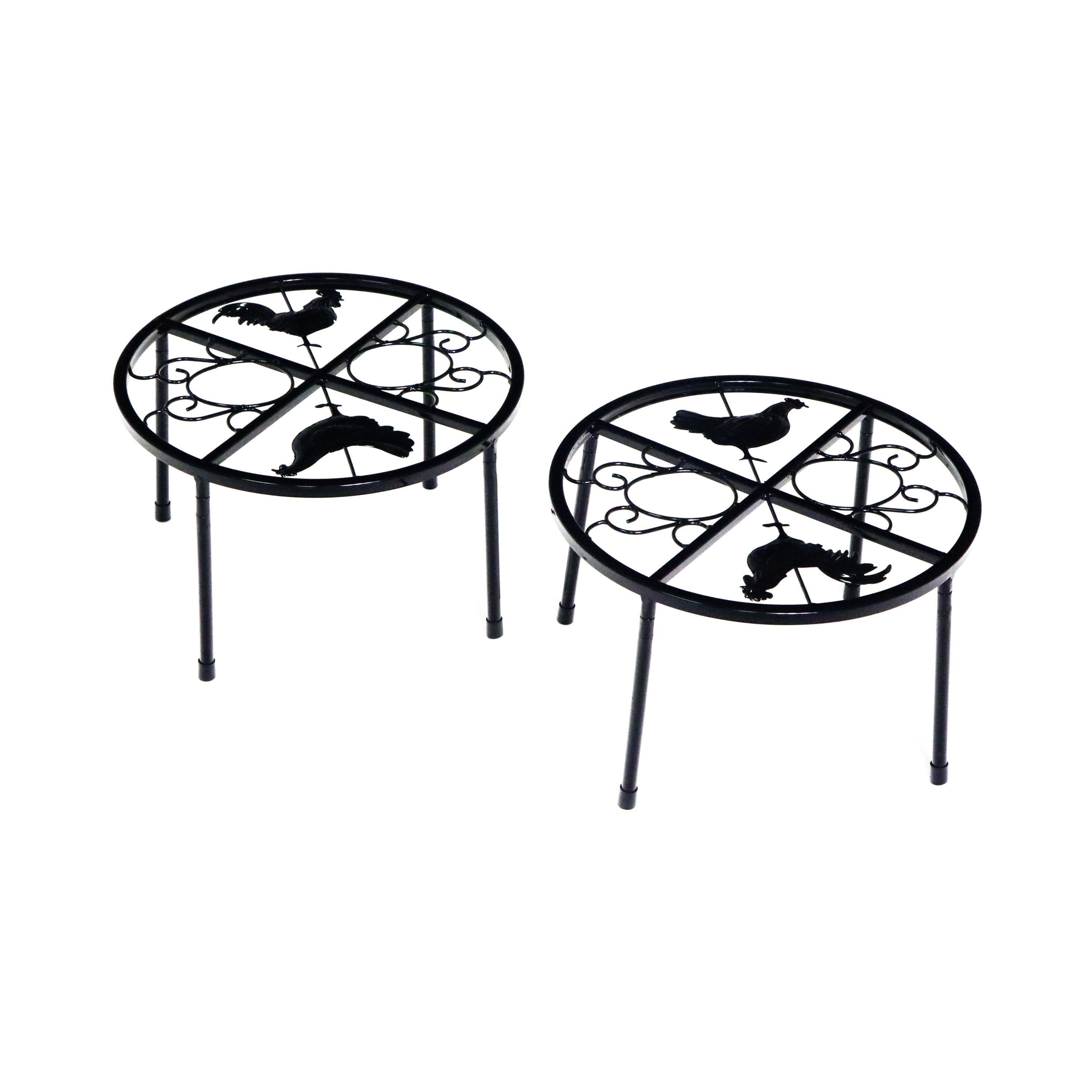Chicken Feeder Metal Water and Feed Stand (Set of 2)