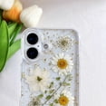 thumbnail image 4 of Funda de teléfono LSEEKA para iPhone 16 transparente con diseño de flores reales, 4 of 7