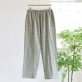 thumbnail image 2 of XUNKUSGA Womens Pajama Pants Plaid Cotton Pj Pants Lightweight Soft Pajama Bottoms with Pocket Comfortable Elastic Waist Sleepwear Pants M-XL Green, 2 of 3