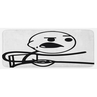 Ambesonne Humor Place Mats Set of 4, Stickman Meme Face Looking at Computer  Joyful Fun Caricature Comic Design, Washable Fabric Placemats for Dining