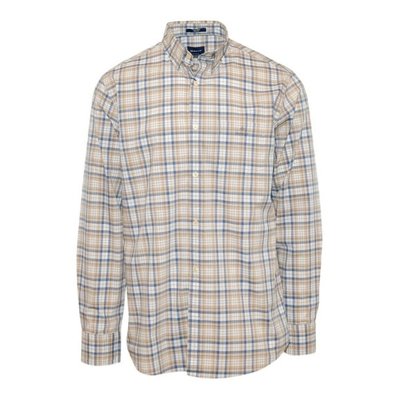 GANT Dry Sand Tech Prep Broadcloth Regular Fit Check Shirt 3018230 Size M