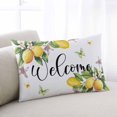 thumbnail image 2 of Yellow Lemon Throw Pillow Cover 20 x 26 Inch Decorative Pillow Cover Floral Flower Butterfly Watercolor White Lumbar Pillowcase Seasonal Rectangle Cushion Case for Couch Sofa Bed Living Room, 2 of 7