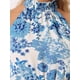 thumbnail image 5 of Vestido de verano bohemio Inspire Chic para mujer, sin mangas, con cuello halter, vestido midi casual con estampado floral en azul, talla XS, 5 of 6