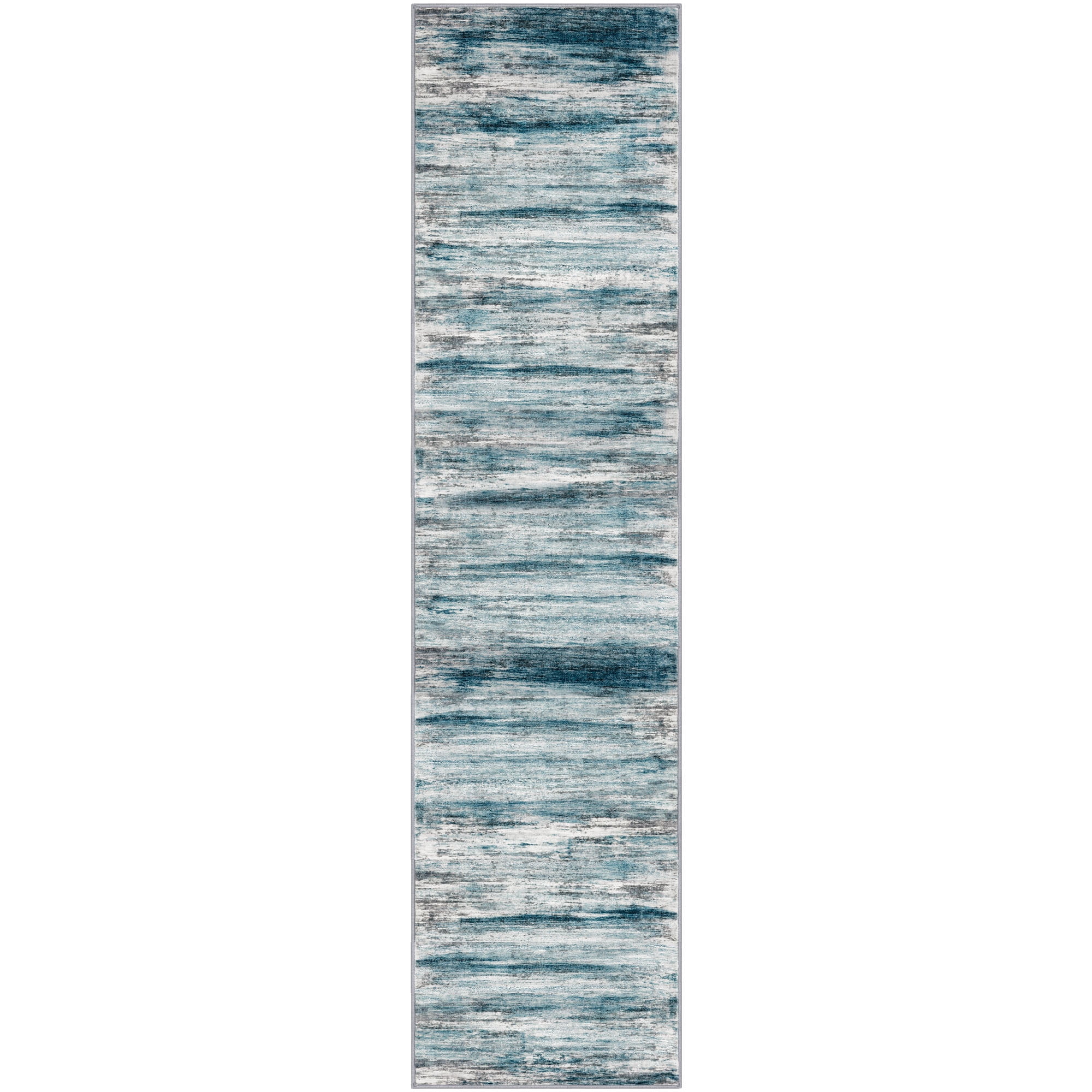 iOhouze Runner Rug 2x8 Kitchen Runner Rugs Non-Slip Washable Soft Print Distressed Blue Carpet Runner for Entryway Bathroom Laundry Room Foyer