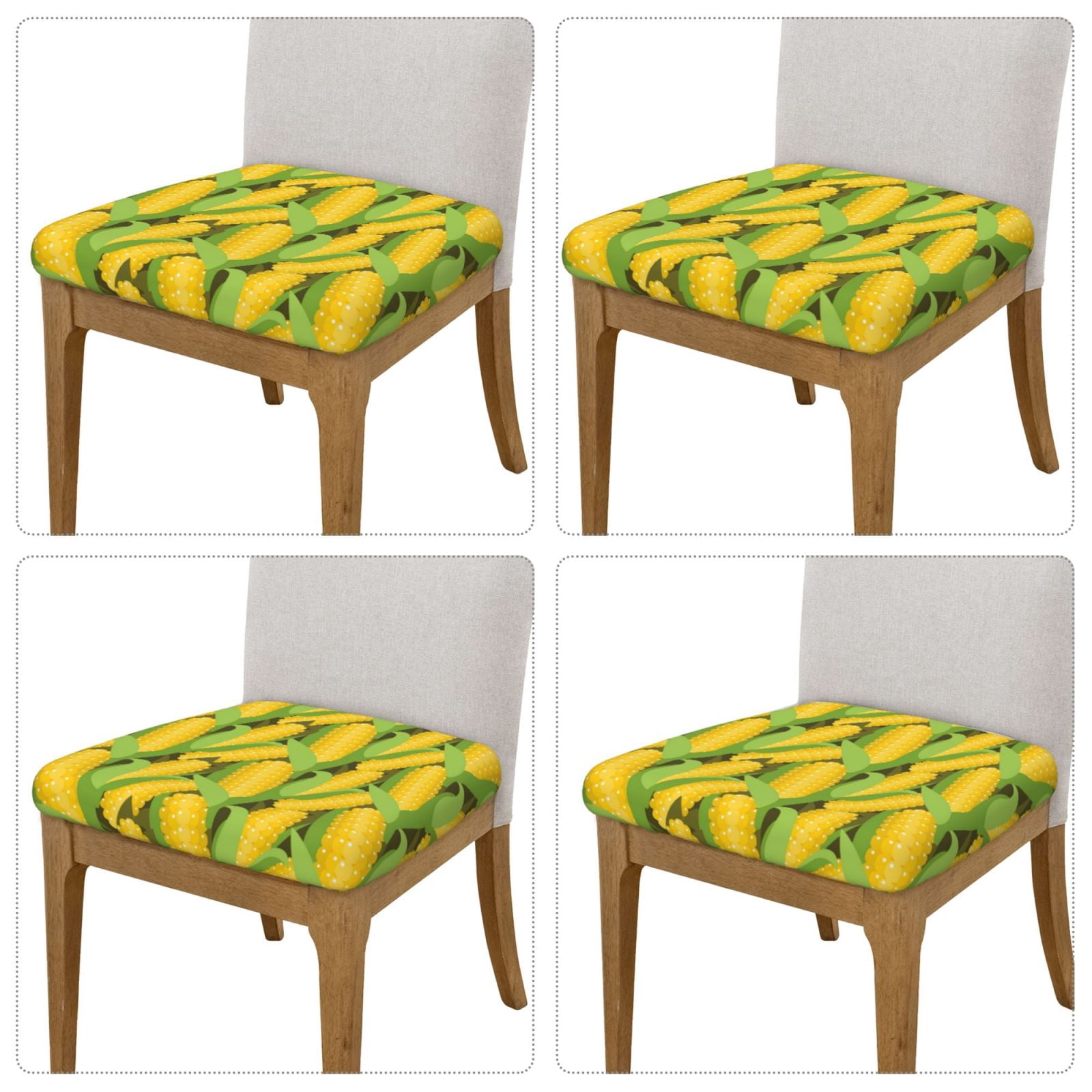 Vsdgher Corn 1 Couch Cushion Covers, Non-Slip Sofa Seat Cushion Slipcovers, Soft Couch Covers（Don't include seat cushion）Four Pieces
