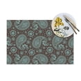 thumbnail image 4 of YFYANG Washable Heat-Resistant Placemats, 70% PVC/30% Polyester, Paisley Floral Pattern Kitchen Table Mat, 12" x 18" 6 Pcs, 4 of 6
