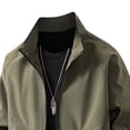 thumbnail image 4 of Zysthvn Athletic Mens Fall Jackets Winter Lightweight Zip up Outdoor Mens Outerwear Workwear Solid Long Sleeve Stand Collar with Pockets, 4 of 5