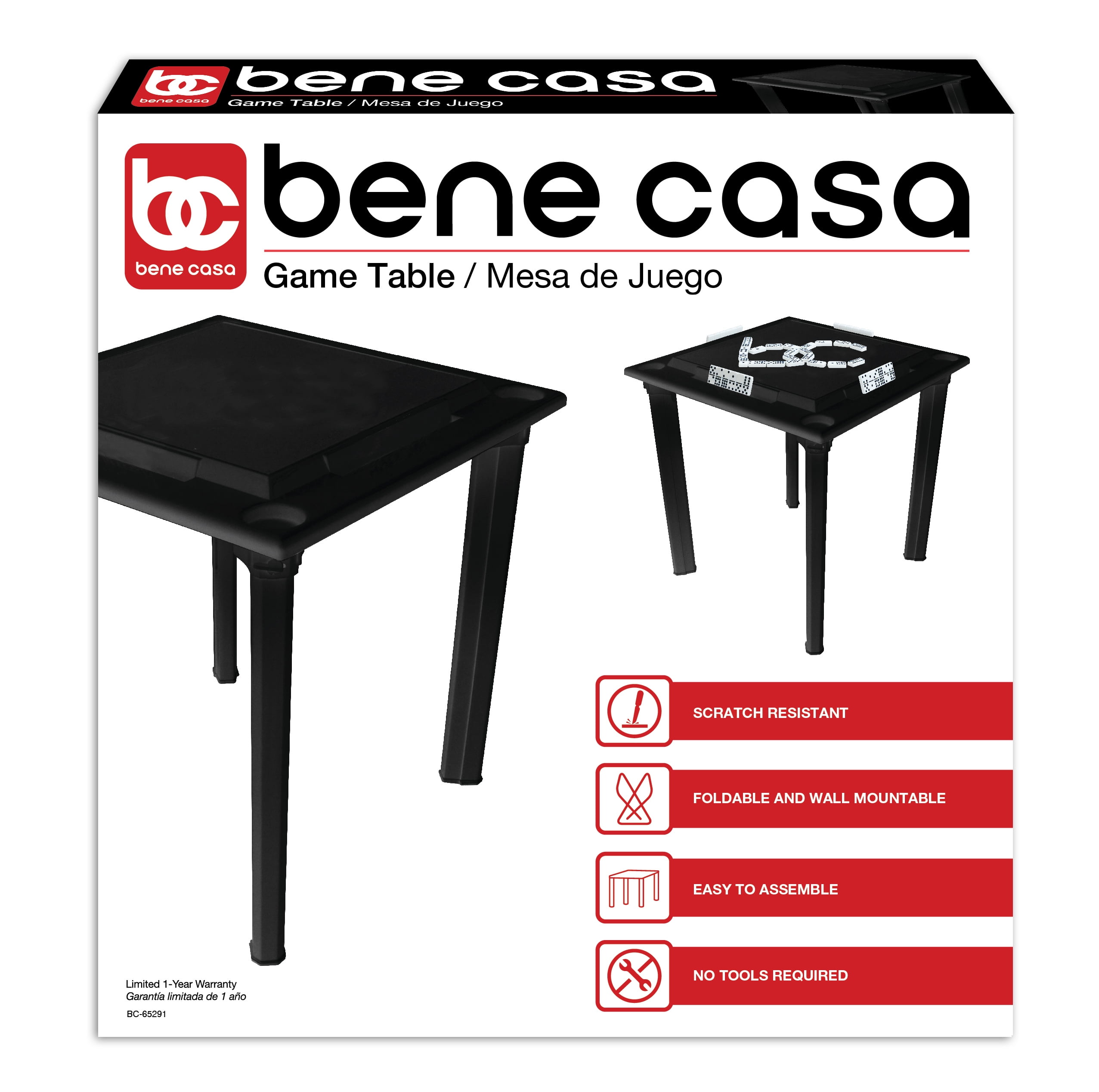 Bene Casa waterproof plastic game table with drinks holder, built in