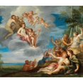 thumbnail image 3 of Louis Cousin 17x15 Black Modern Framed Museum Art Print Titled - Venus and Apollo with the Muses, 3 of 5