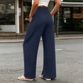 thumbnail image 5 of CHGBMOK Wide Leg Pants Woman Ruched High Waisted Palazzo Pant Summer Fall Flowy Beach Lounge Casual Trouser with Pockets, 5 of 9