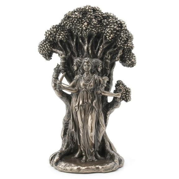 Veronese Design 7 1/4" Triple Moon Goddess Hecate Resin Statue Antique Bronze Finish