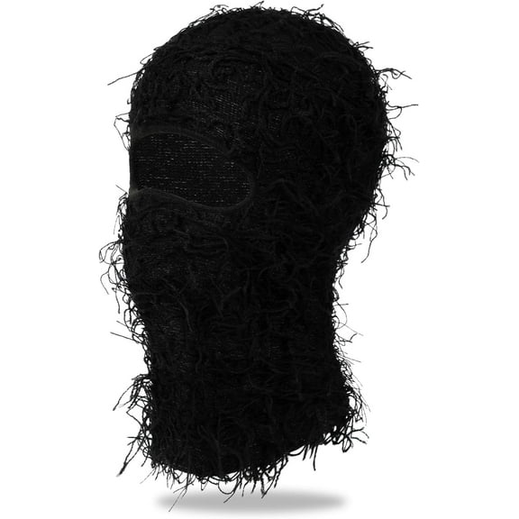 1Piece Distressed Balaclava Ski Mask for Men/Women Knitted Full Face Ski Mask Windproof Neck Warmer