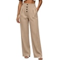 thumbnail image 2 of LEAVINGSUO Business Casual Pants for Women Solid Color Work Commuting Versatile Suit Pants With Pockets Khaki M, 2 of 6