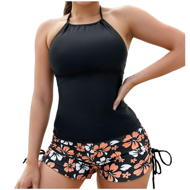 2024 Two Piece Womens Tankini Swimsuits Tankini Bathing Suit Tops With Shorts Swimwear